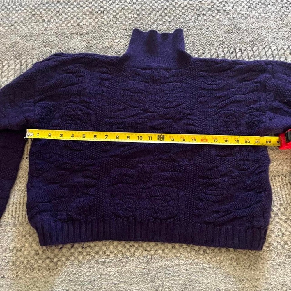 Y2K Esprit knit wool pullover button neck textured fisherman sweater - Picture 5 of 6